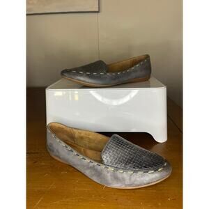 Born Womens Maple Campanula( Blue) Leather Slip On Flats Women's SZ 8 US